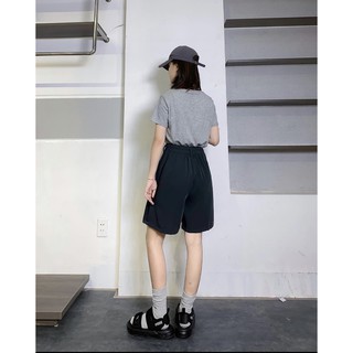 Quần short lửng xếp li chun sau