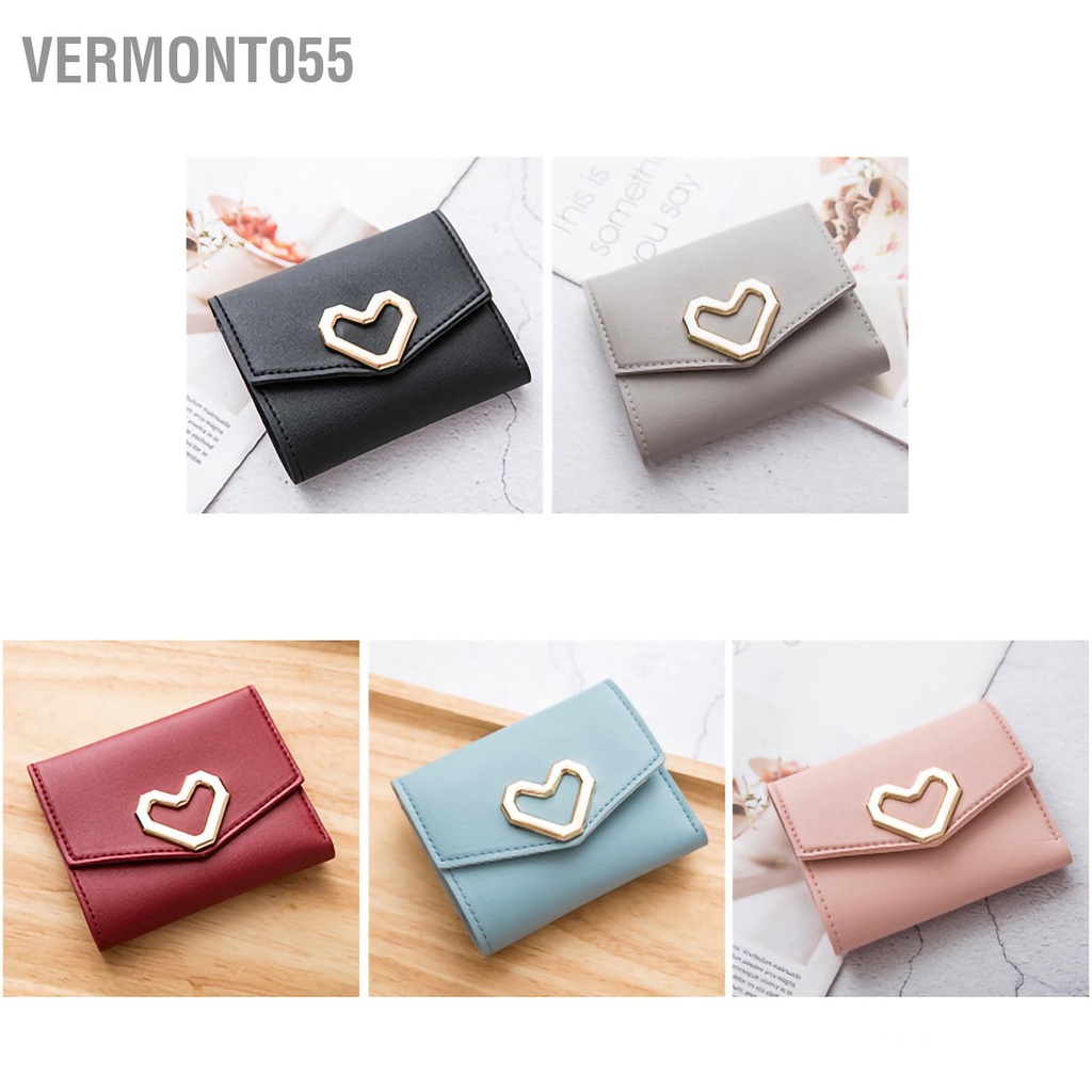 Vermont055 Ví tiền xu ngắn dễ thương Túi đựng thời trang Chủ thẻ thiết thực cho các cô gái Phụ nữ