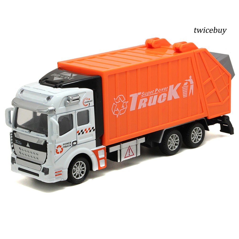 Mô hình xe chở rác có thùng rác mini tỉ lệ 1/48 cho trẻ vui chơi