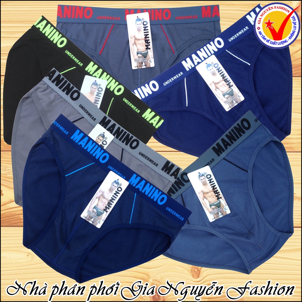 Bộ 6 Quần lót nam MANINO 201, Hàng Việt Nam cao cấp - Chất liệu Cotton lạnh kháng khuẩn, co giãn bốn chiều