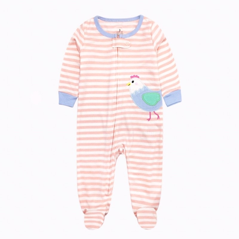 Sleepsuit body liền thân xuất dư xịn chất liệu 100% cotton cho bé gái từ 3-12m