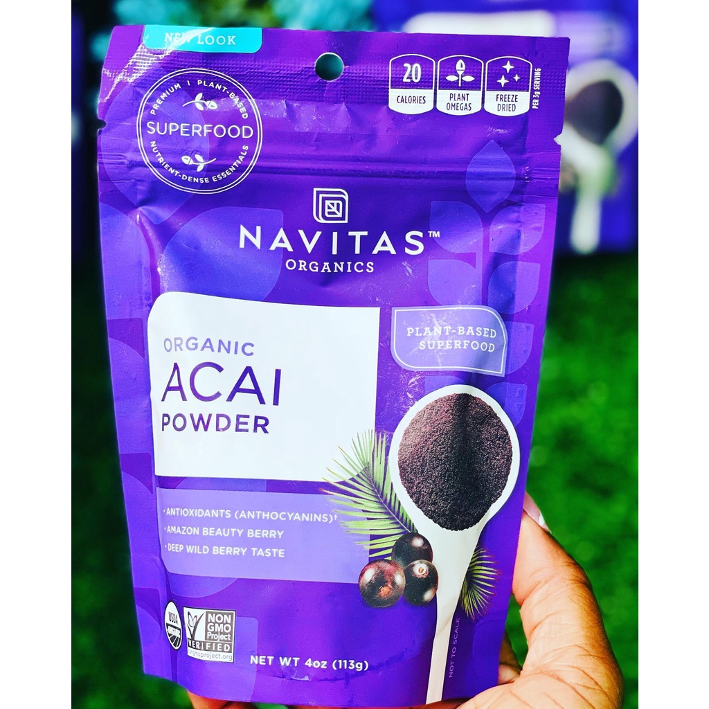 Bột Acai hữu cơ Navitas - Túi 113gr