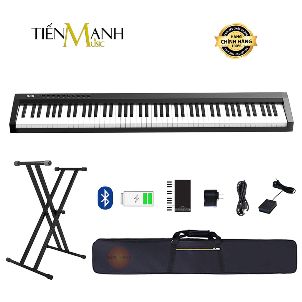 Đàn Piano Điện Konix PH88C - Đàn, Chân, Bao, Nguồn - 88 Phím nặng Cảm ứng lực Có Loa - Chính Hãng