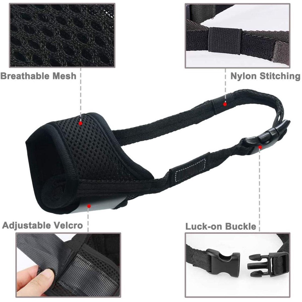 [COD] Rọ Mõm Chó Cỡ Nhỏ / Vừa / Lớn Bằng Nilon Mềm Mại Thoáng Khí Chống Cắn Có