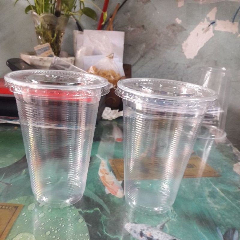 Ly nhựa sọc đáy to 500ml (1 cây 50 cái)