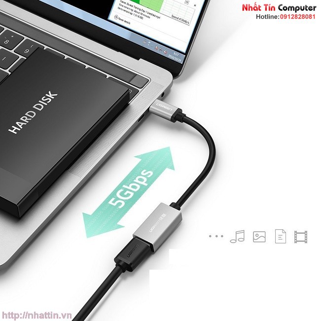 Cáp OTG USB Type-C chính hãng Ugreen 30646 cao cấp | WebRaoVat - webraovat.net.vn