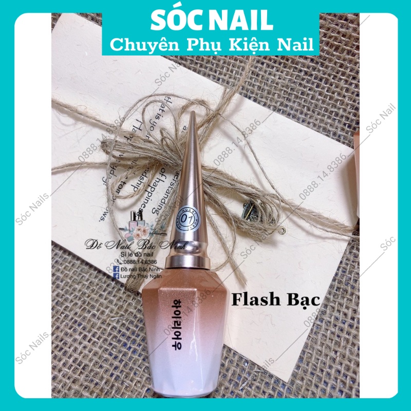 Nhũ Flat Siêu Sáng, Sơn Nhũ Flash Huaxi Chính Hãng Sẵn 2 Màu Vàng &amp; Bạc