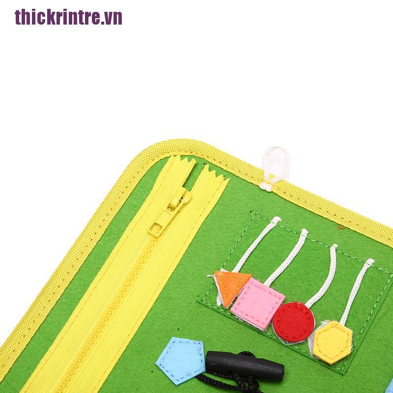 [rintre]Kids Busy Board Buckle Old Zip Button Lace Up Toy Montessori Early Education Toy