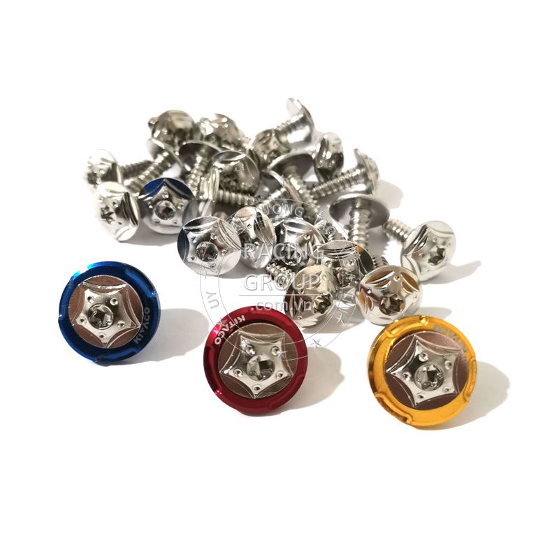 Ốc salaya 5li xoắn cho Vario, Sirius, Wave, AB, Winner, Exciter ,…gắn dàn áo inox 304 kèm lông đền Kitaco theo phân loại