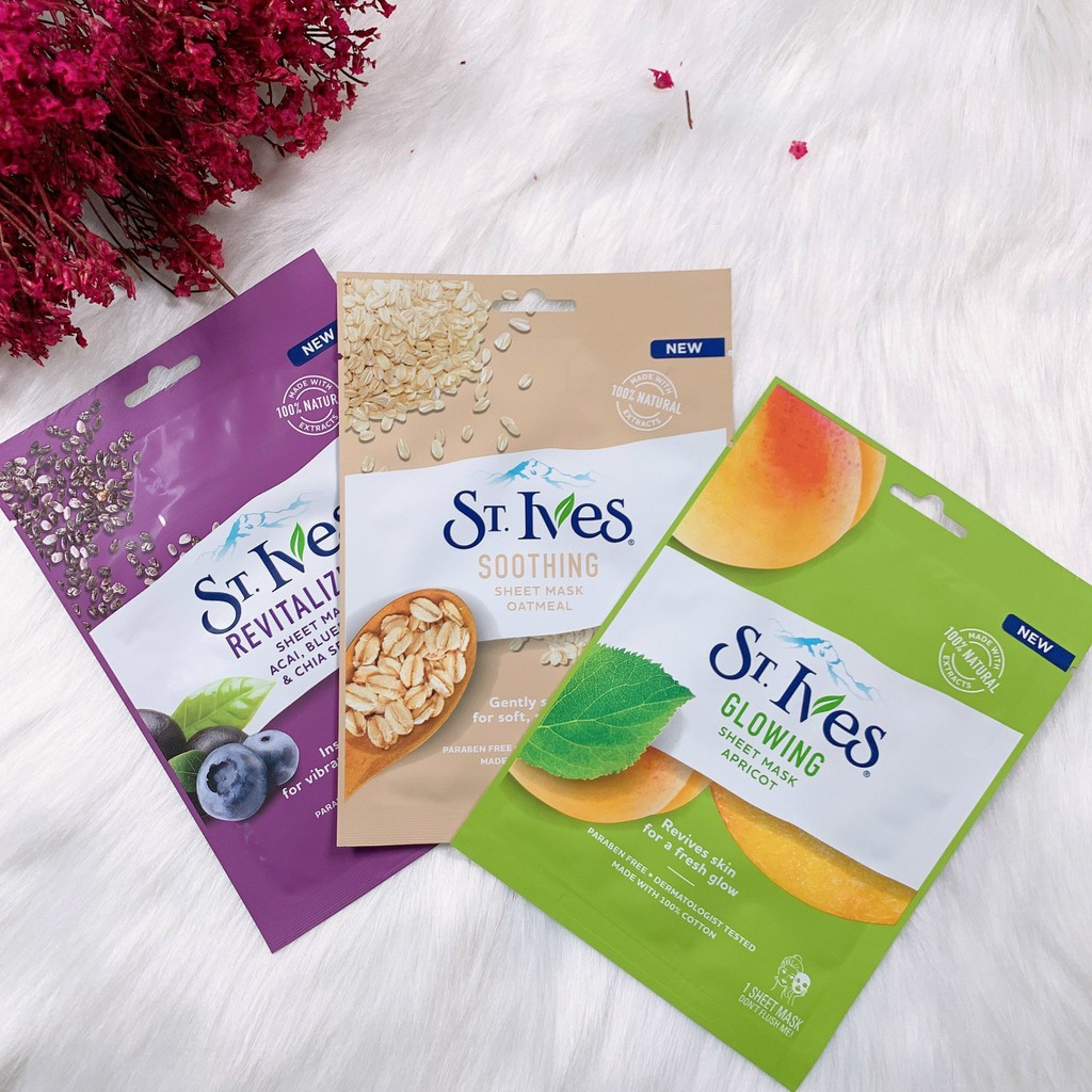 Mặt Nạ dưỡng da St.Ives Mềm Mịn Chiết Xuất Yến Mạch 25ml Soothing Sheet Mask Oatmeal