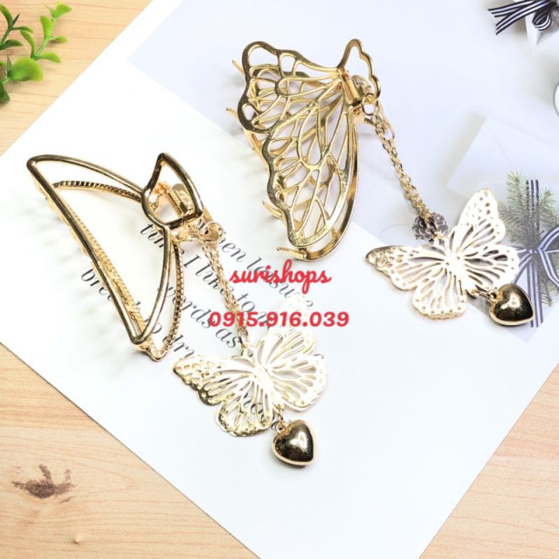 Kẹp Tóc Kim Loại Hình Bướm Phong Cách Hàn Quốc Cho Nữ