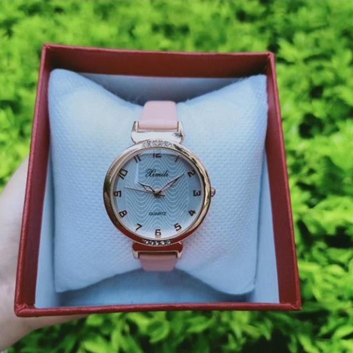 Đồng Hồ Nữ Ximili Dây Da Cao Cấp Màu Hồng, Đính Đá Trẻ Trung Năng Động XM1 [SALE GIÁ SỐC] | BigBuy360 - bigbuy360.vn