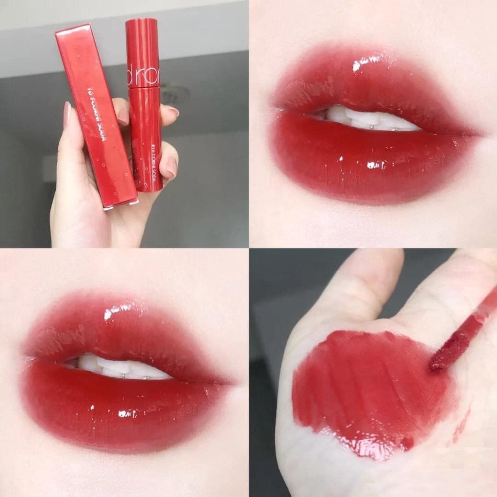 son romand bóng màu 16 Đỏ đất (Romand Juicy Lasting Tint #16 Corni soda)