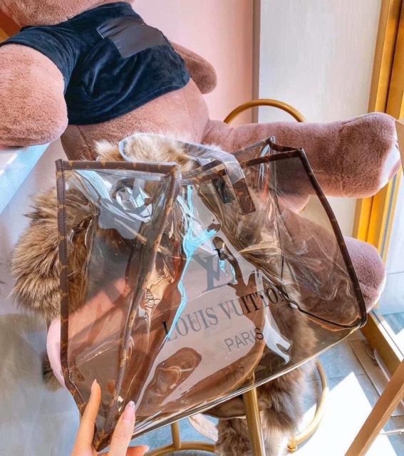 Túi nhựa trong tặng kèm ví 2in1