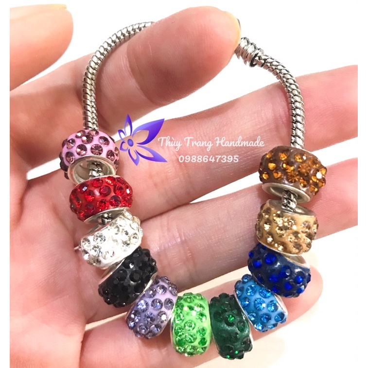 Charm lùa GỐM ĐÍNH ĐÁ siêu đẹp phối vòng pan