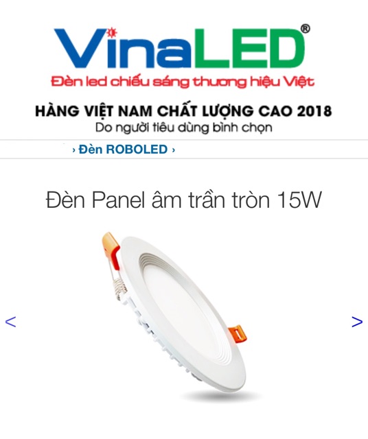 Đèn âm trần tròn 15W Roboled-Vinaled 15W PLX-R15 (ánh sáng Trắng, vàng, trắng ấm)