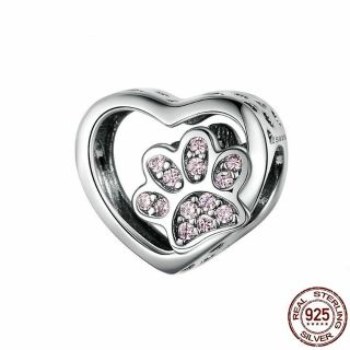 Charm bàn chân mèo bạc s925