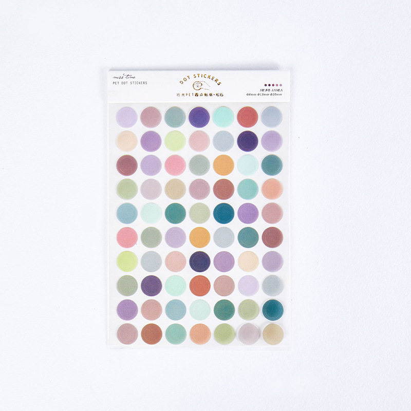 Set 3 tờ nhãn dán tròn chấm b i nhiều màu sắc xinh xắn
