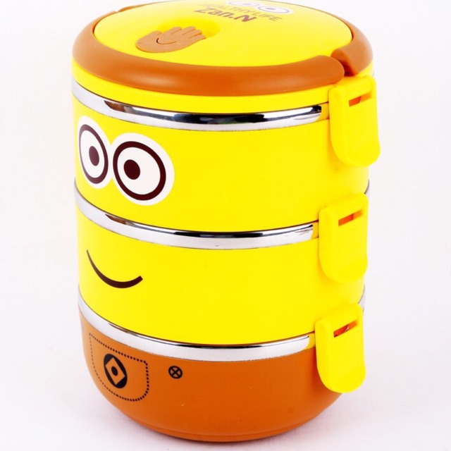 Cặp lồng inox 3 tầng minion ngộ nghĩnh