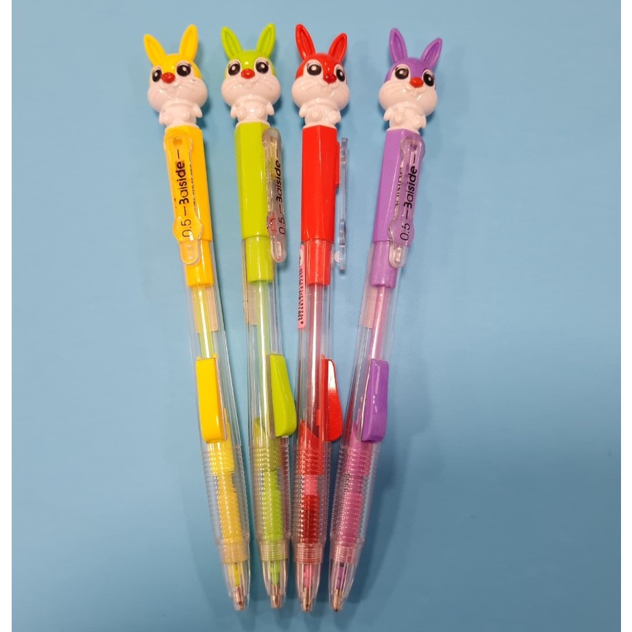 Bút chì kim bấm giữa nét 0.5mm hình thỏ nhiều màu