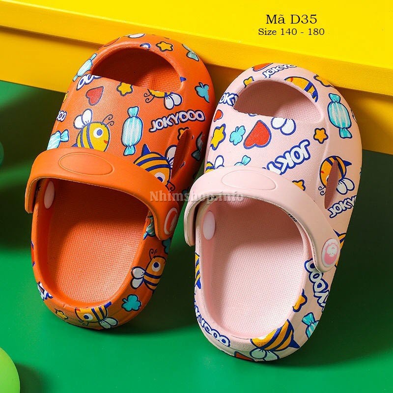 Dép bé trai gái đế bánh mì quai hậu sục cho trẻ em siêu nhẹ êm chân chống trơn đi trong nhà 1 2 3 4 tuổi Nhím Shop D35
