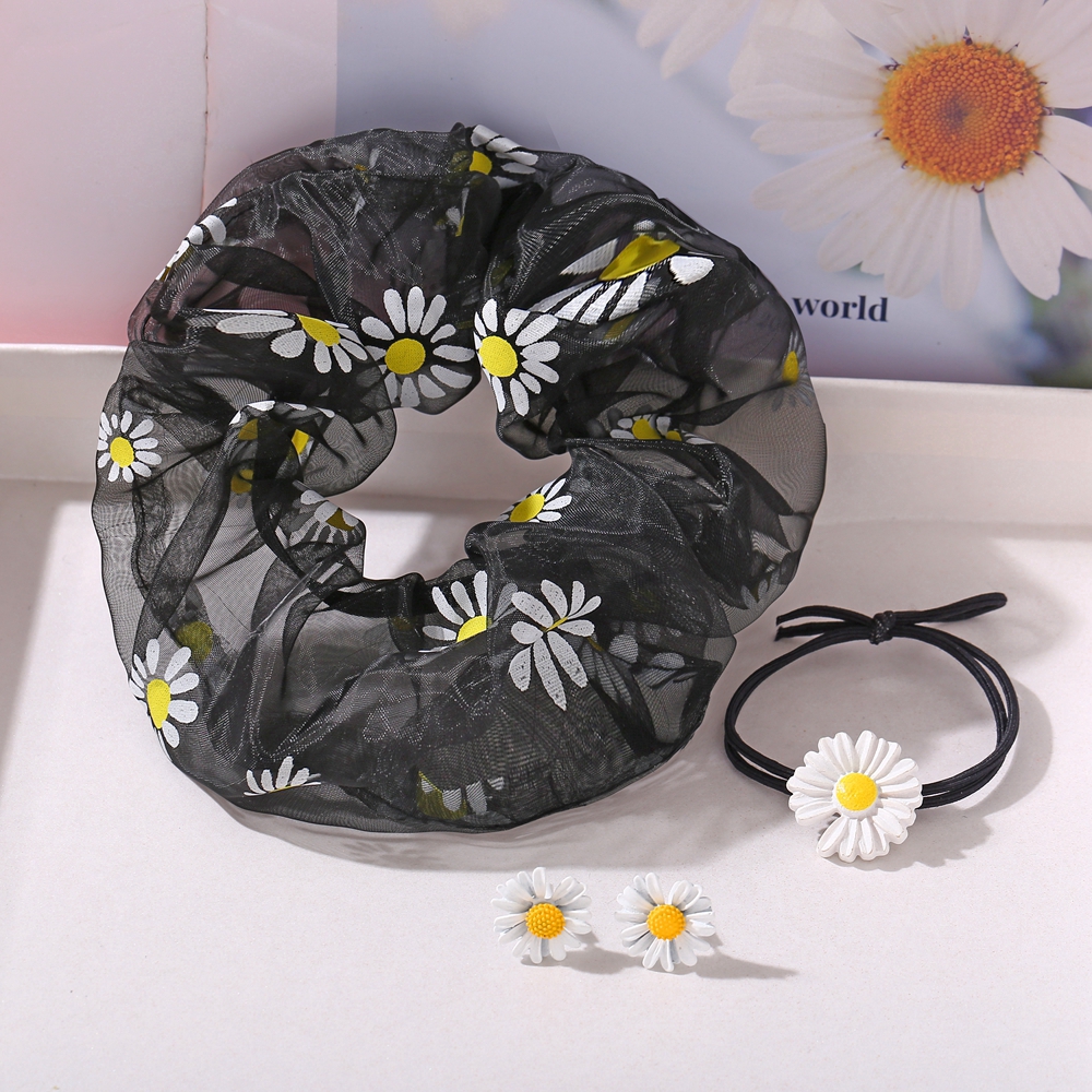 Set Dây Buộc Tóc Hoa Cúc Xinh Xắn Cho Bé Gái