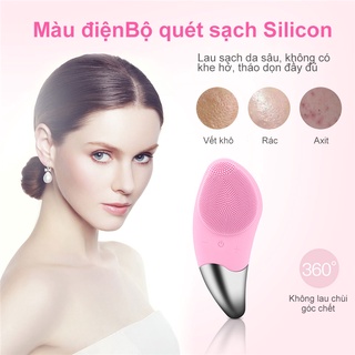 Máy massage làm sạch da mặt Máy rửa mặt rung siêu âm đa chức năng Pin sạc