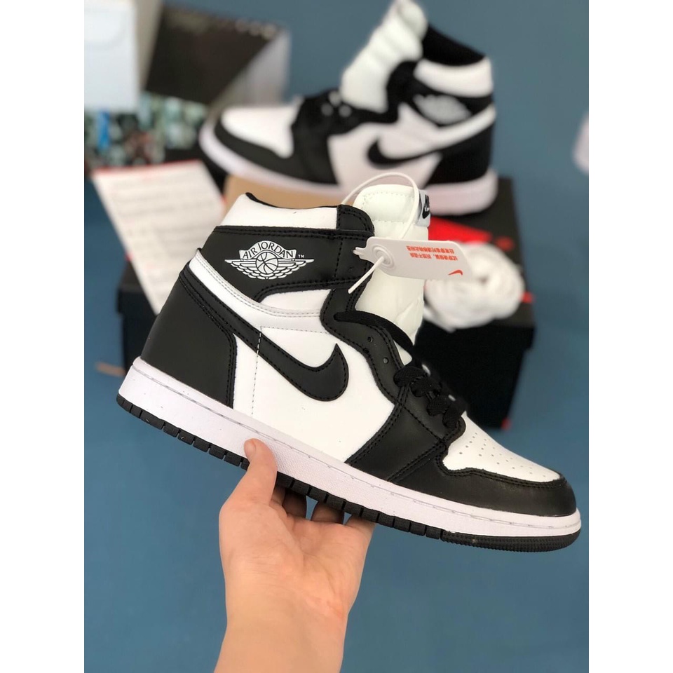Giày Sneaker Jordan Cổ Cao Nam Nữ, Giày Sneaker JD 1 High Panda Đen Trắng x OG. SC chất lượng cao