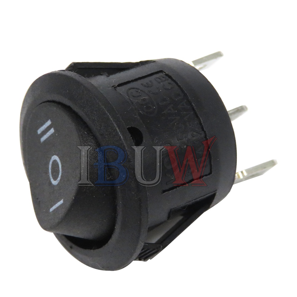 Set 5 Công Tắc Tròn Màu Đen/Trắng/Đỏ 2Pin KCD1-105
