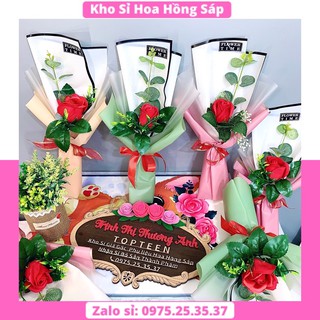 Hoa bó mẫu 006 hoa hồng sáp bó 1 bông mẫu mới tươi