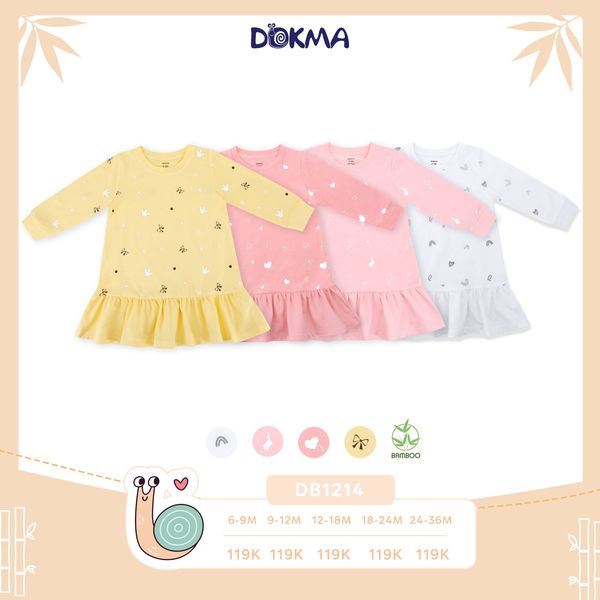 Váy đuôi cá dài tay sợi tre Dokma DB1214