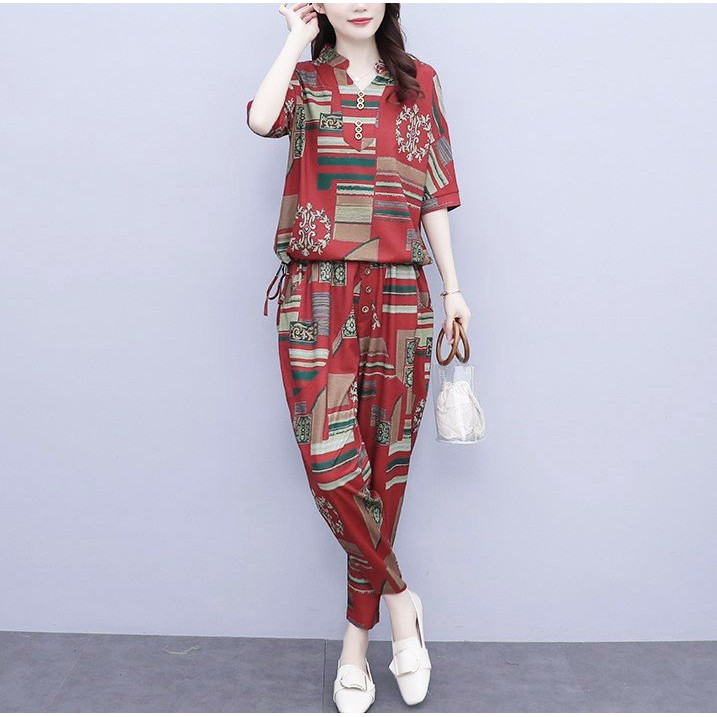 Set Bộ Đồ Nữ Trung Niên Chất Đũi 2 màu cao cấp