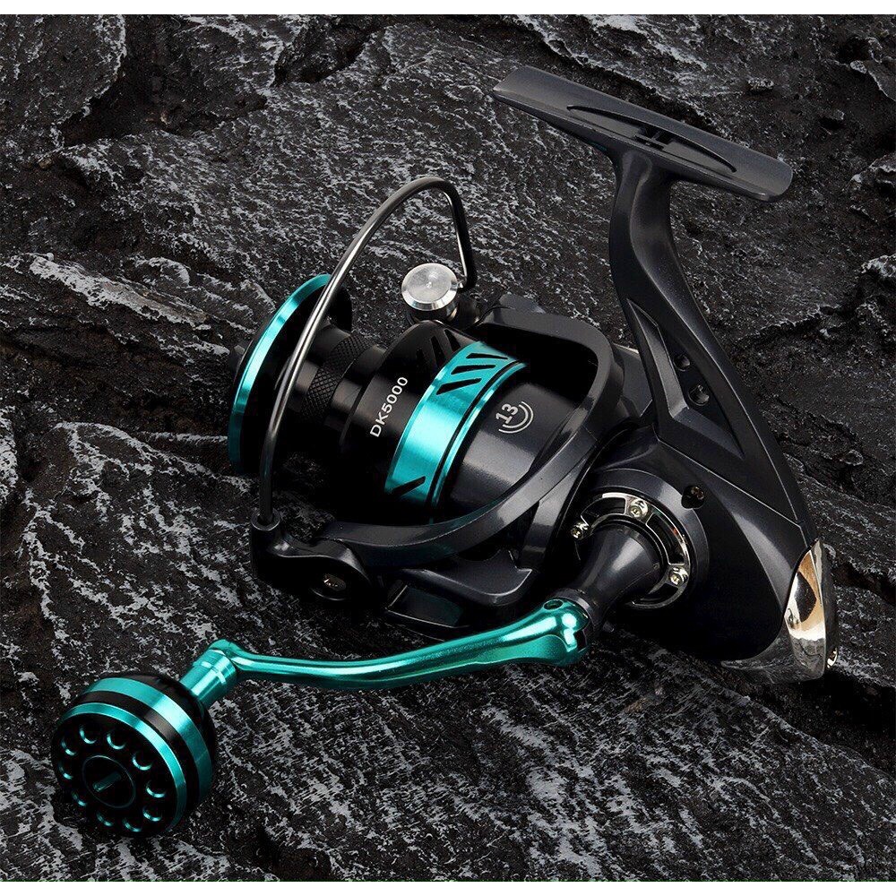 Máy câu cá Dk máy đứng kim loại cao cấp full size 2000-7000 có núm tròn