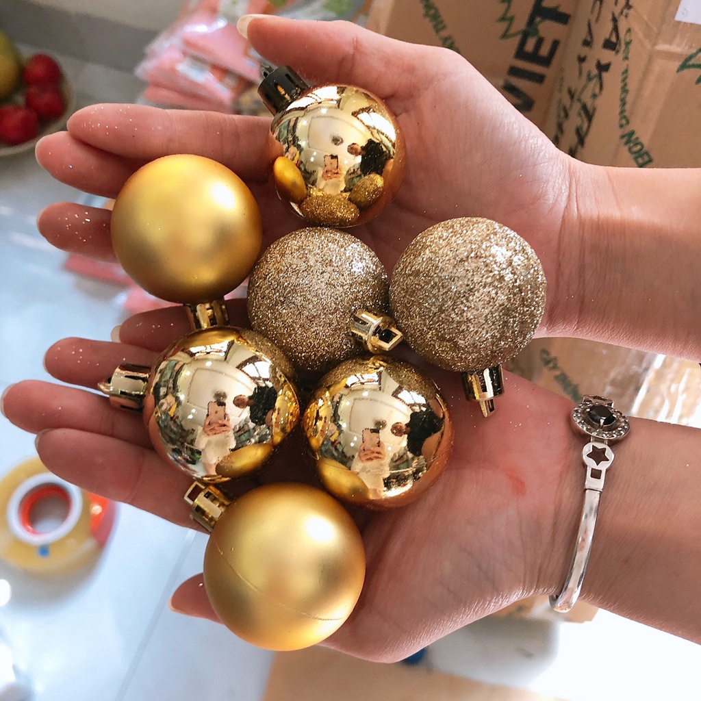 Hộp châu nhũ treo cây thông trang trí Noel