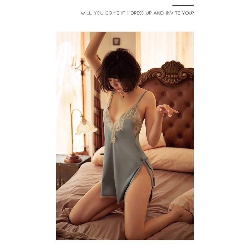 set Váy ngủ và choàng ngủ sexy/ sexycostume