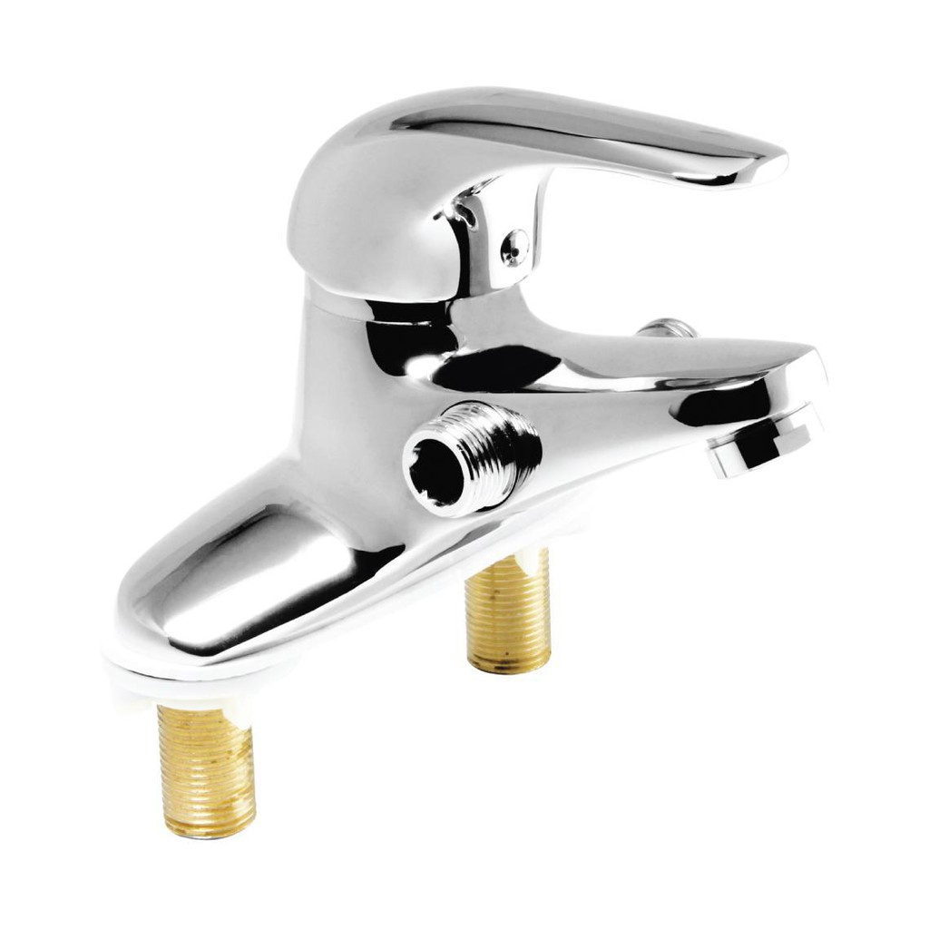 Bộ vòi Lavabo Nóng Lạnh liền sen 2 chân đồng và bộ tay sen inox 304 tròn dày
