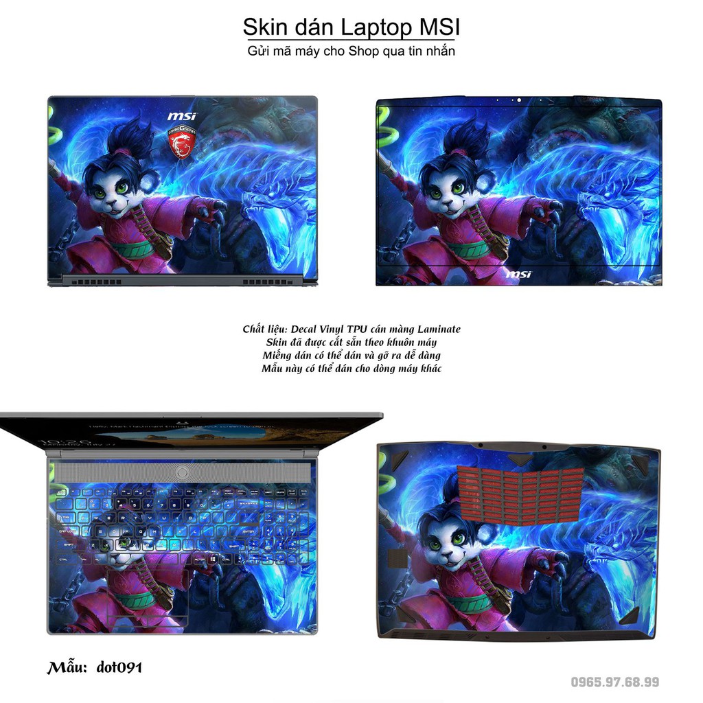 Skin dán Laptop MSI in hình Dota 2 nhiều mẫu 15 (inbox mã máy cho Shop)