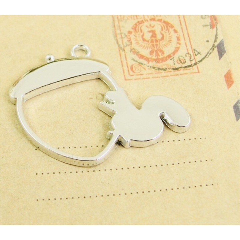 Khuôn kim loại resin làm móc khóa hình quả sồi màu bạc