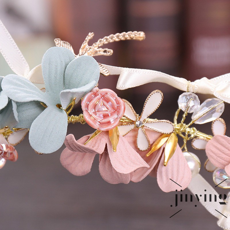 GETNOIVAS Vòng hoa đội đầu đính ngọc trai cho cô dâu dễ thương