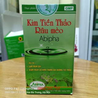 KIM TIỀN THẢO Râu Mèo Abipha hộp 100 viên - Viên uống hỗ trợ tan sỏi tiết niệu