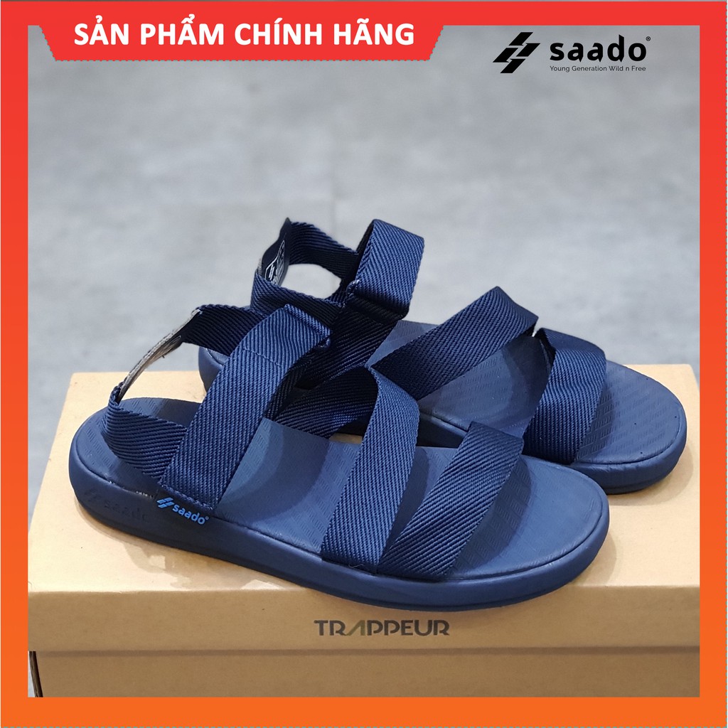 Sandal Saado NN02 Lạnh Lùng xanh đế bằng, Dép quai hậu nam nữ nhẹ bền, chống gây mùi hôi