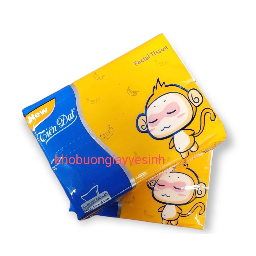 (COMBO 2 GÓI)  GIẤY ĂN RÚT TIẾN ĐẠT 100 TỜ 3 LỚP