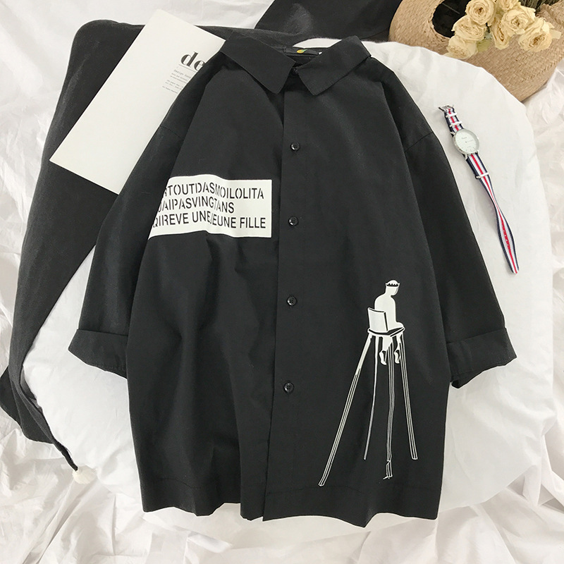 Áo sơ mi tay lỡ dáng rộng thời trang Hàn Quốc cho nữ