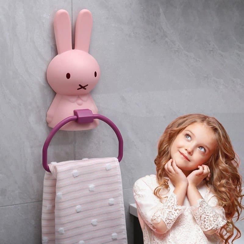 Giá treo khăn tắm, khăn lau tay hình thỏ xinh xắn( Kích thước: Khoảng 14.5cm x 9cm)