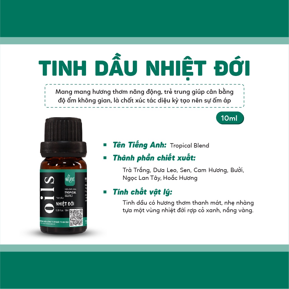 Tinh dầu thiên nhiên xông phòng Nhiệt Đới Haeva ngủ ngon, tốt cho hô hấp