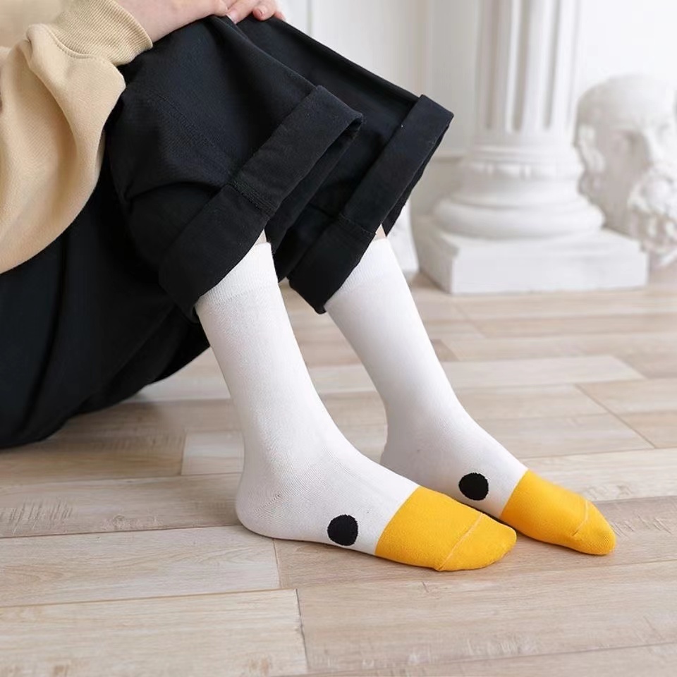 Mới Vớ cotton In Họa Tiết Vịt Con Xinh Xắn Dành Cho Nữ