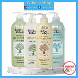Dầu Gội Xả Pariosi Biotin Collagen phục hồi chống rụng mềm mượt 1000ml Mẫu Mới