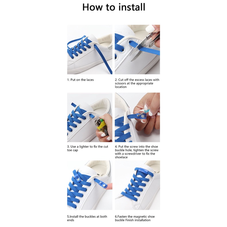 1 Cặp Dây Giày Co Giãn Không Cần Buộc 8MM Dành Cho Trẻ Em Và Người Lớn