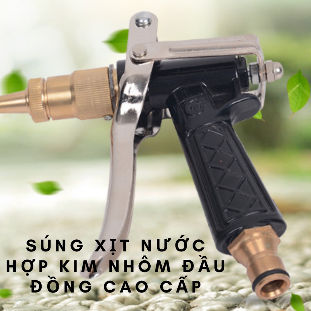 Vòi Xịt Rửa Xe Tăng Áp, Súng Xịt Rửa Tăng Áp Lực Nước Thân Hợp Kim Cao Cấp