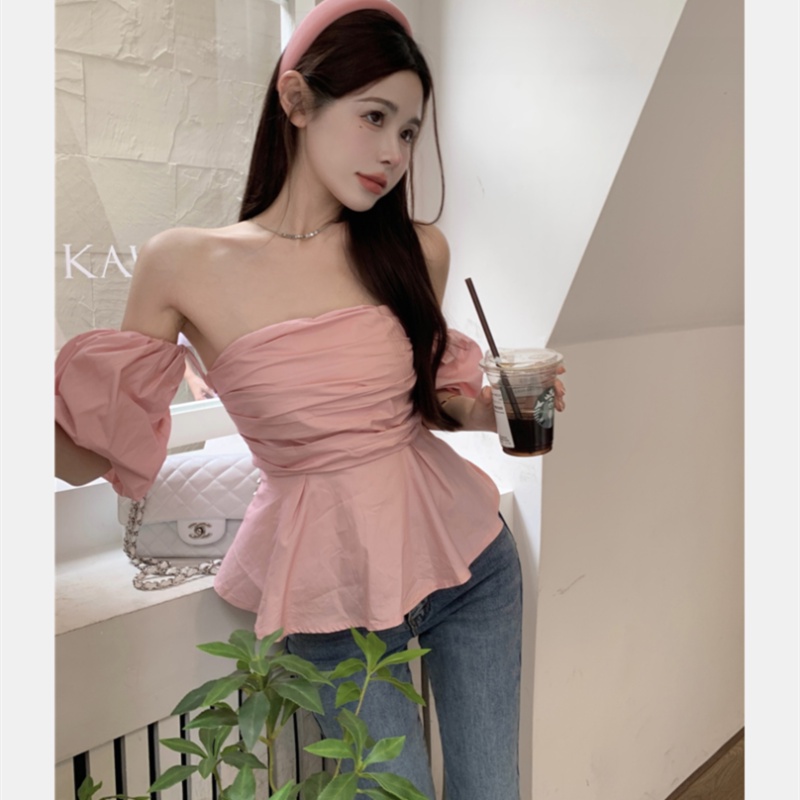 Áo Nữ Trễ Vai Ngắn Tay Thời Trang Quyến Rũ